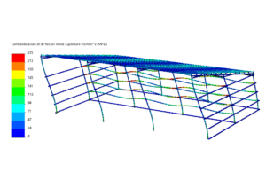 Calcul contraintes structure métallique hangar