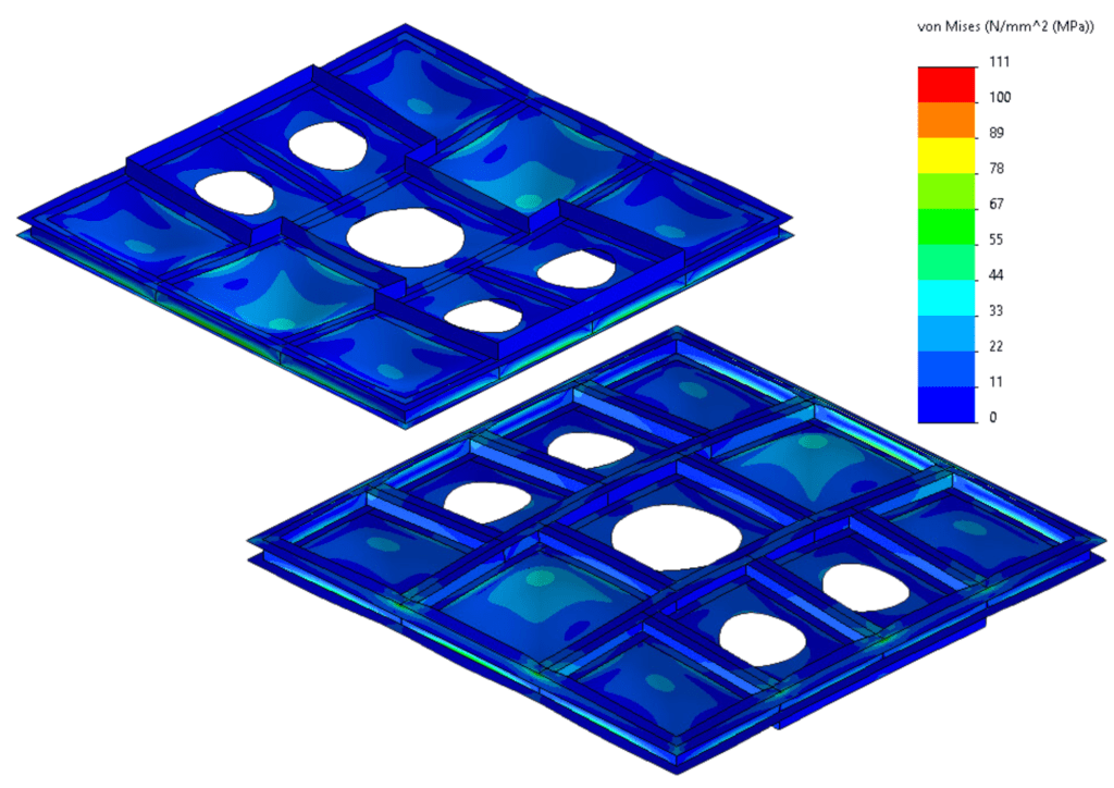 Calcul de structure contraintes modèle surfacique