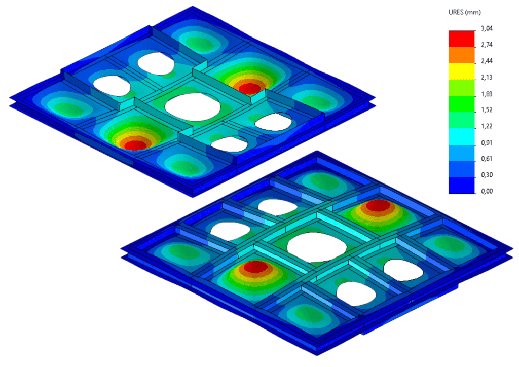 Calcul de structure déplacements modèle surfacique