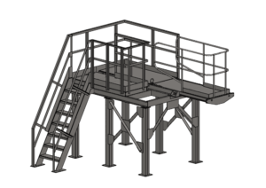 Conception et calculs structure métallique plateforme industriel